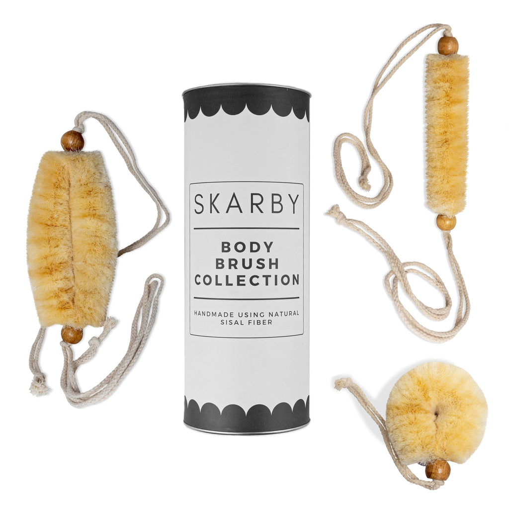 Set of 3 Exfoliating Body Scrubbers Natural Sisal Fiber