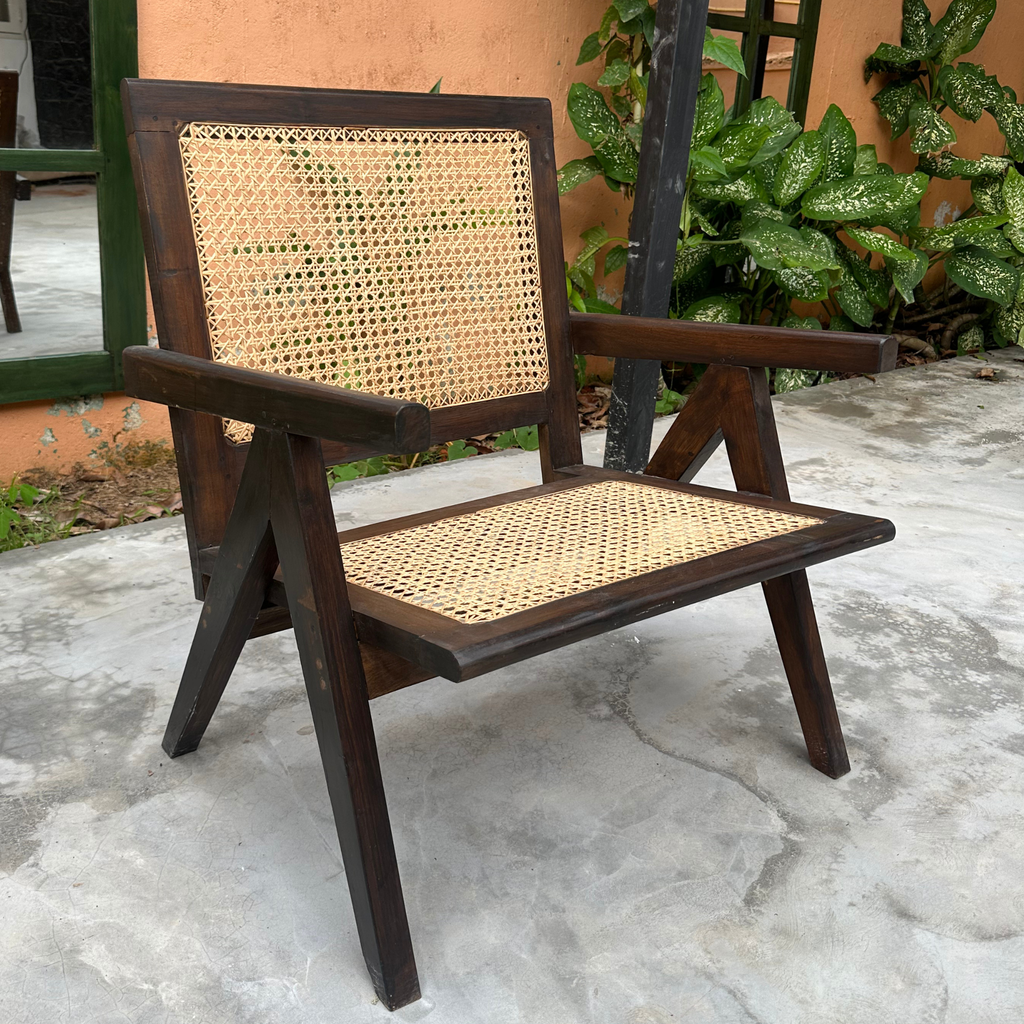Pierre Handwoven Rattan Armchair Teak