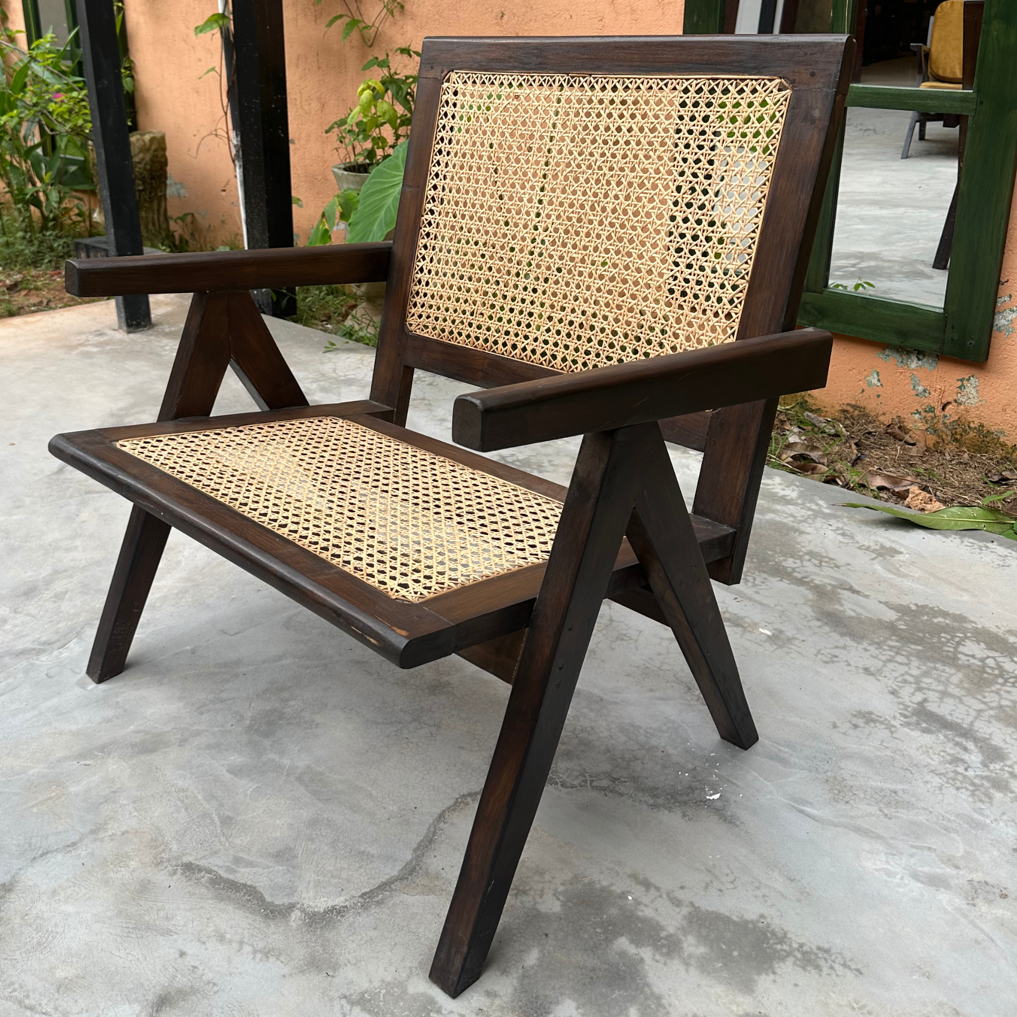Pierre Handwoven Rattan Armchair Teak