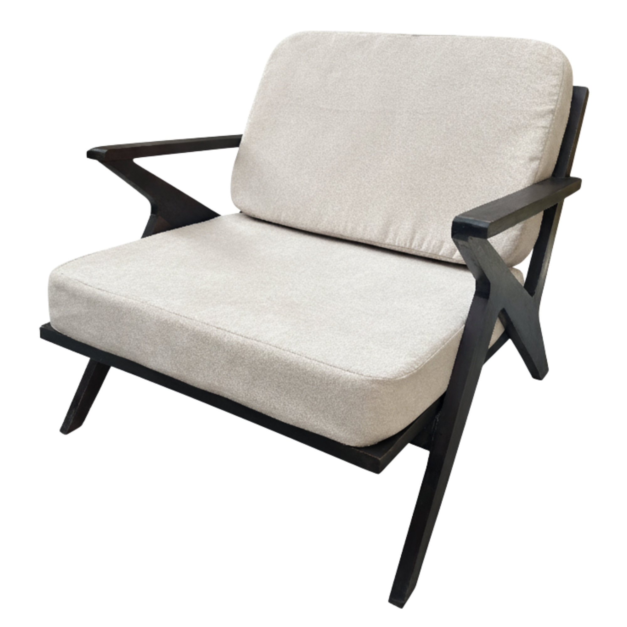 Contemporary Cavett Living Room Armchair With Off White Cushions