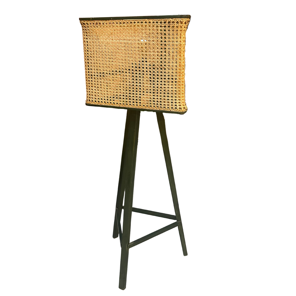 Tranquilo  Solid Wood & Handwoven Natural Rattan Floor Lamp with Adjustable Brightness