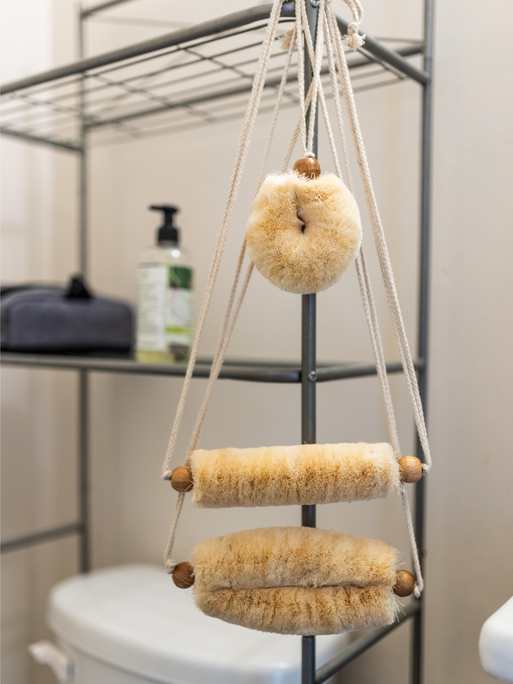 Set of 3 Exfoliating Body Scrubbers Natural Sisal Fiber