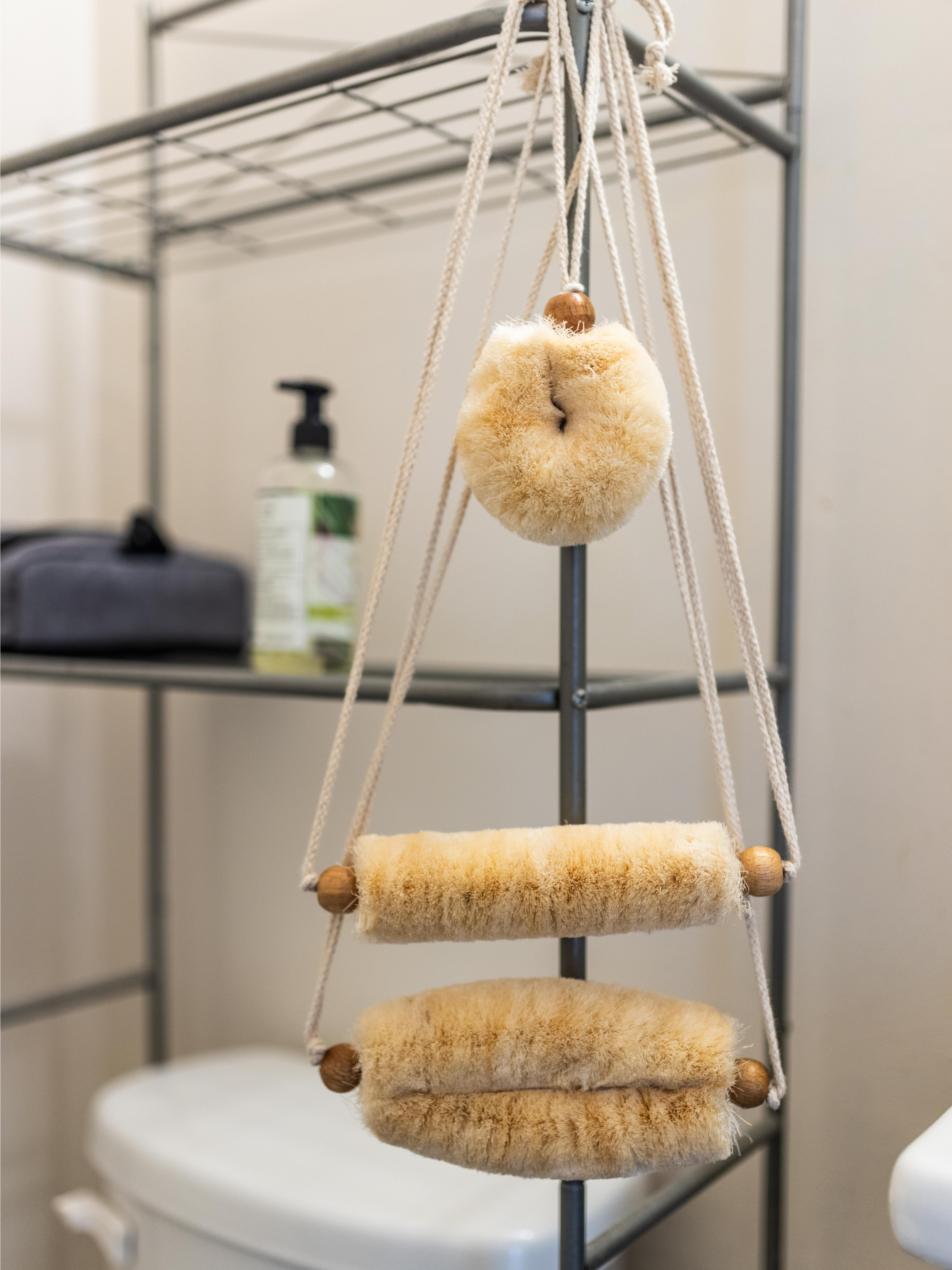 Set of 3 Exfoliating Body Scrubbers Natural Sisal Fiber