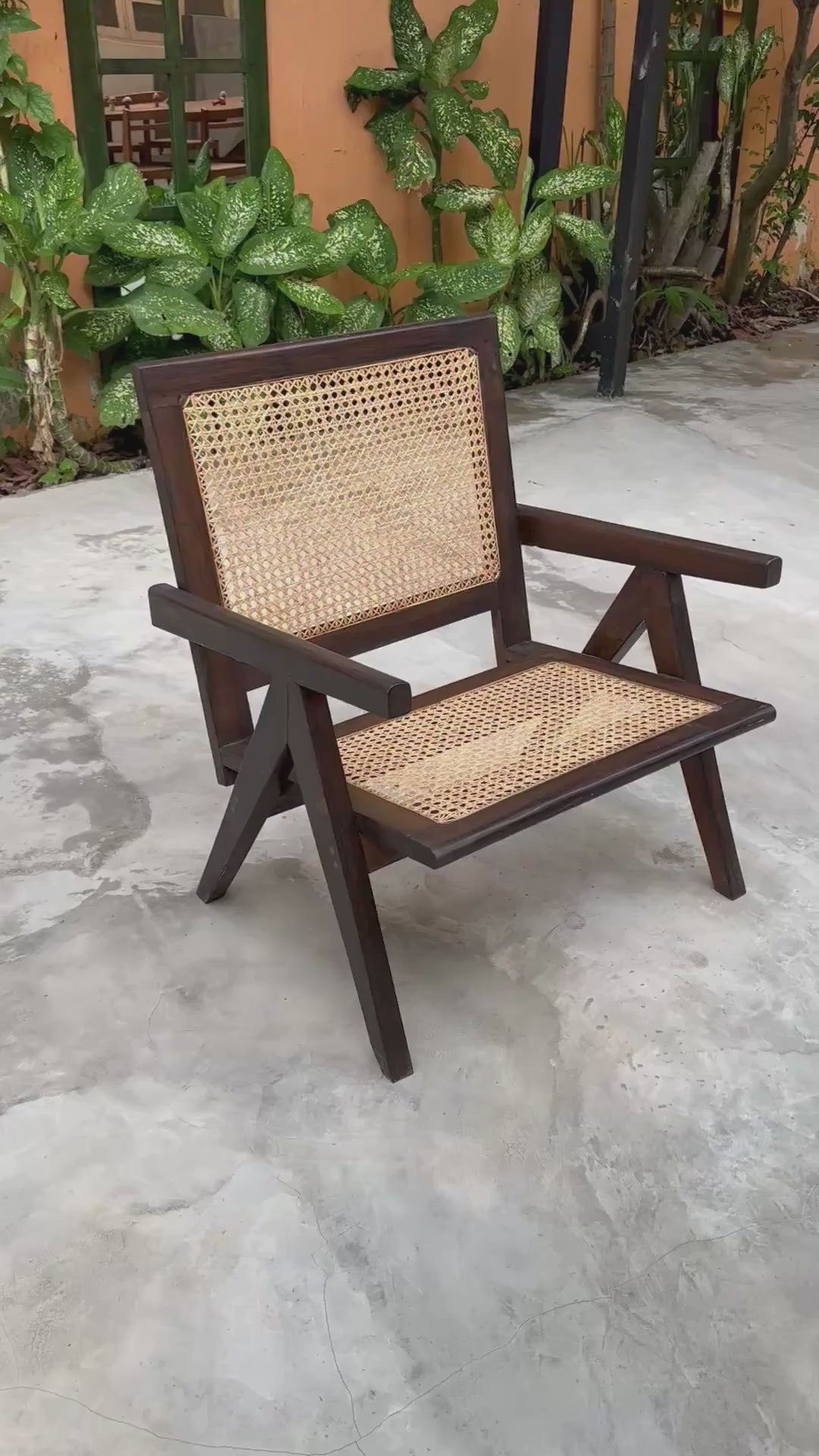 Pierre Handwoven Rattan Armchair Teak